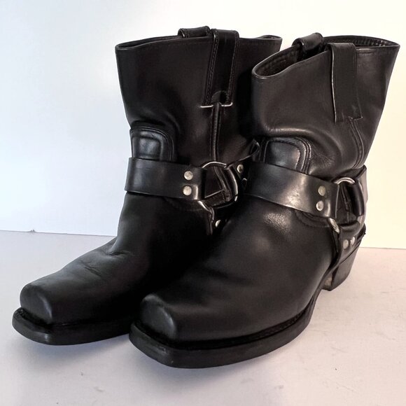 Frye Women's leather Harness Square Toe Engineer Boot sz 7 - Picture 1 of 13